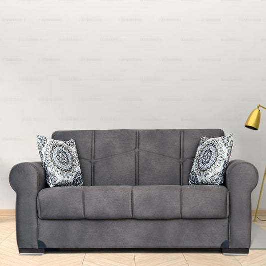 Togo Gray Tufted Back Loveseat
