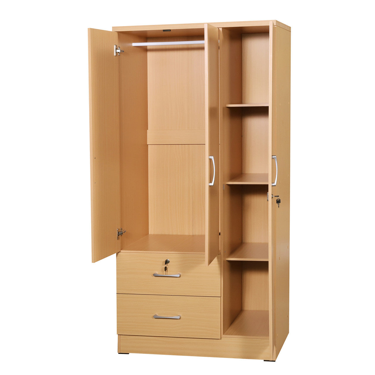 Go Green Woods Symphony Wardrobe Armoire Closet with Two Drawers
