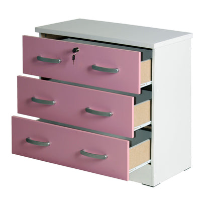Go Green Woods Cindy Wooden 3 Drawer Chest Bedroom Dresser