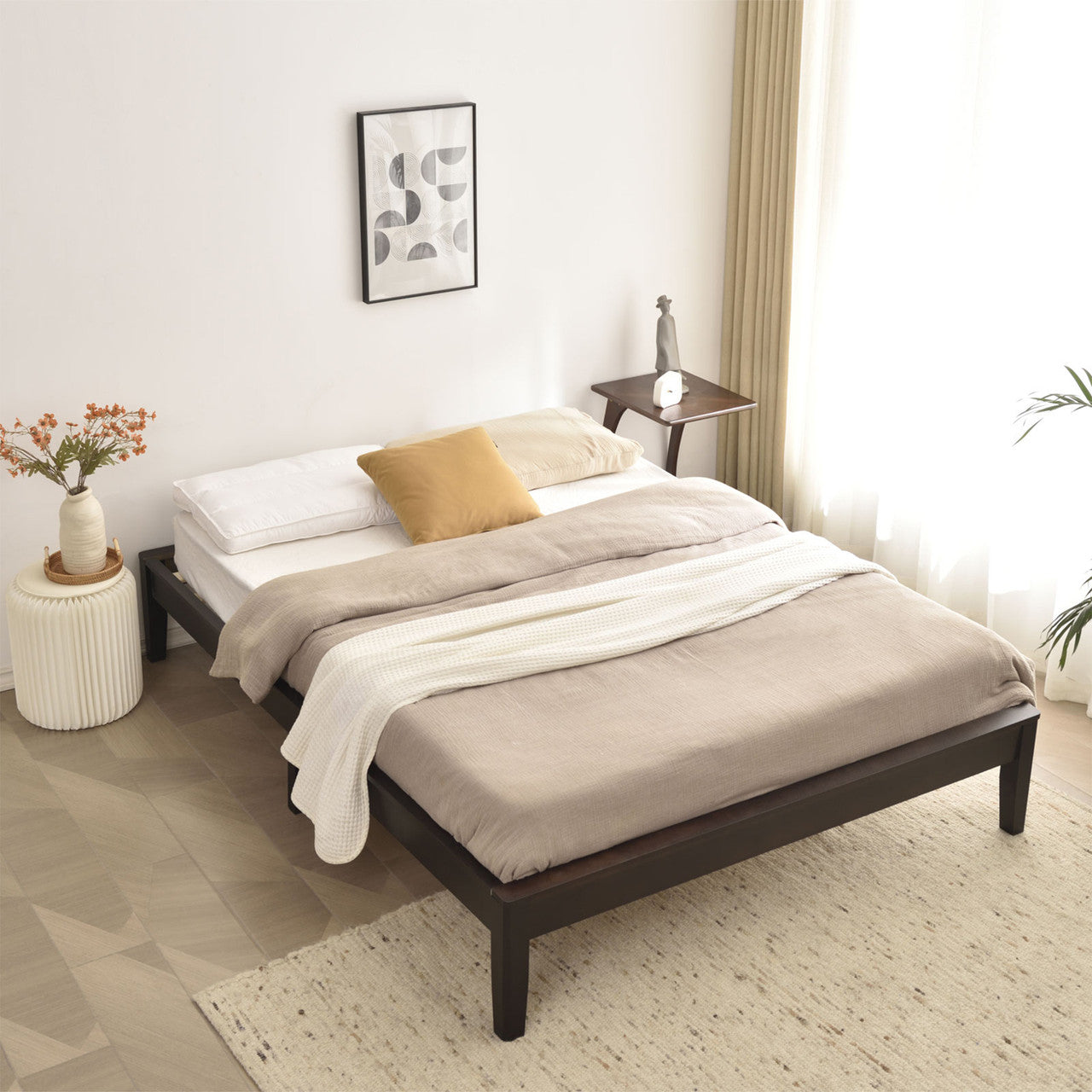 Go Green Woods Stella Solid Pine Wood Full Platform Bed Frame