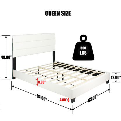 Go Green Woods Napoli Faux Leather Upholstered Platform Bed Queen
