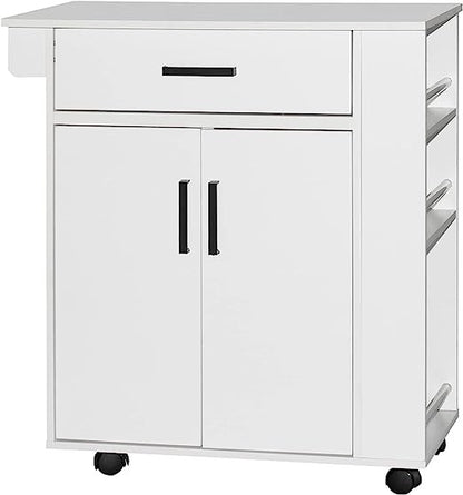 Go Green Woods Shelby Rolling Kitchen Cart with Storage Cabinet
