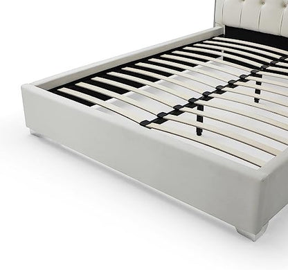 Go Green Woods Sophia Velvet King Bed with Silver Metal Frame