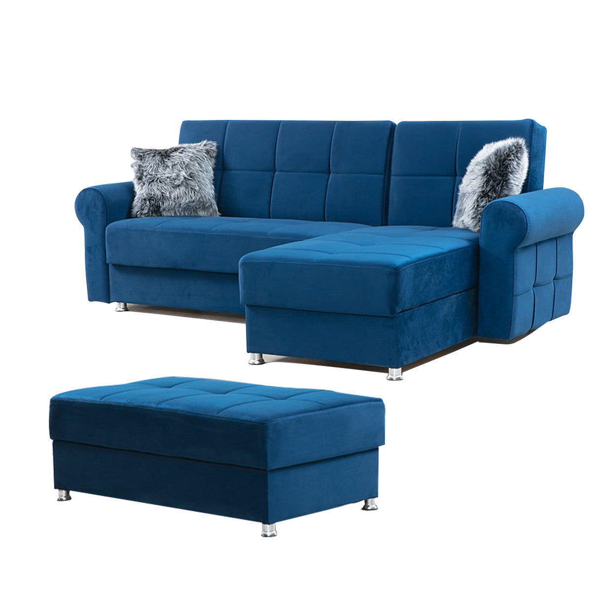 Paris Navy Reversible Sectional Sofa