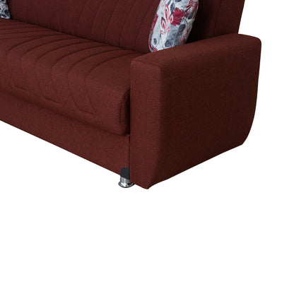 Jennifer Burgundy Fabric Loveseat