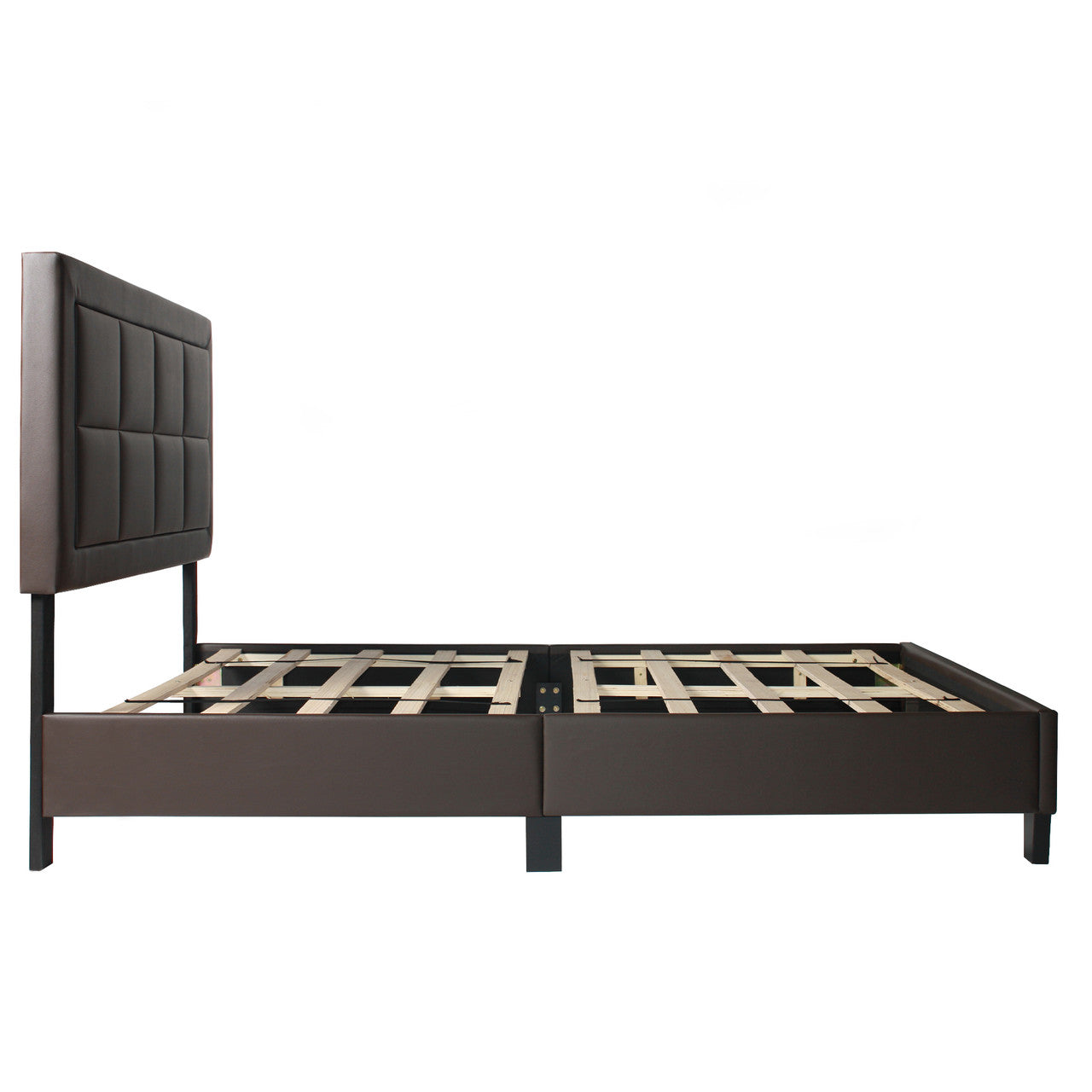 Go Green Woods Elegant Faux Leather Upholstered Panel Bed Twin