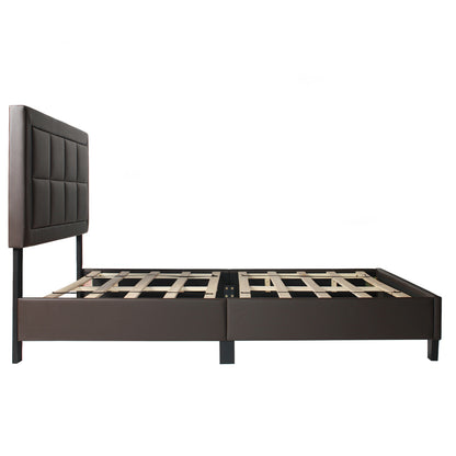 Go Green Woods Elegant Faux Leather Upholstered Panel Bed Twin