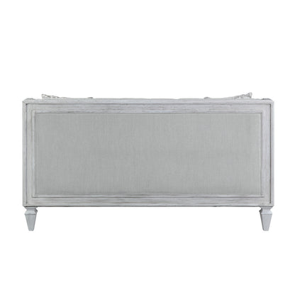 Katia Light Gray Linen Loveseat with 2 Pillows
