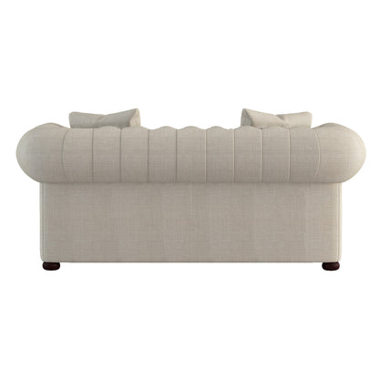 Classic Comfort Beige Button-Tufted Loveseat