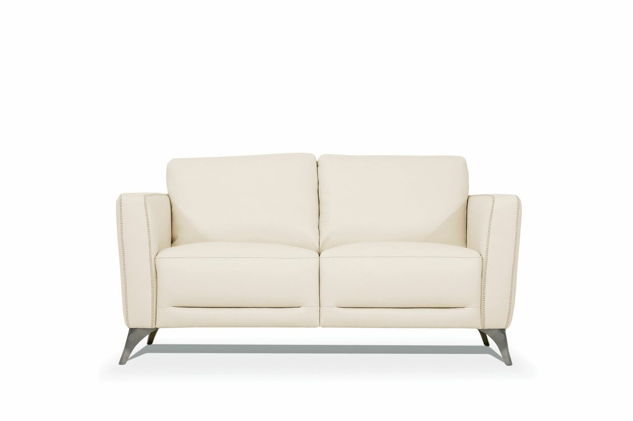 Creamy Bliss Loveseat in Cream Leather