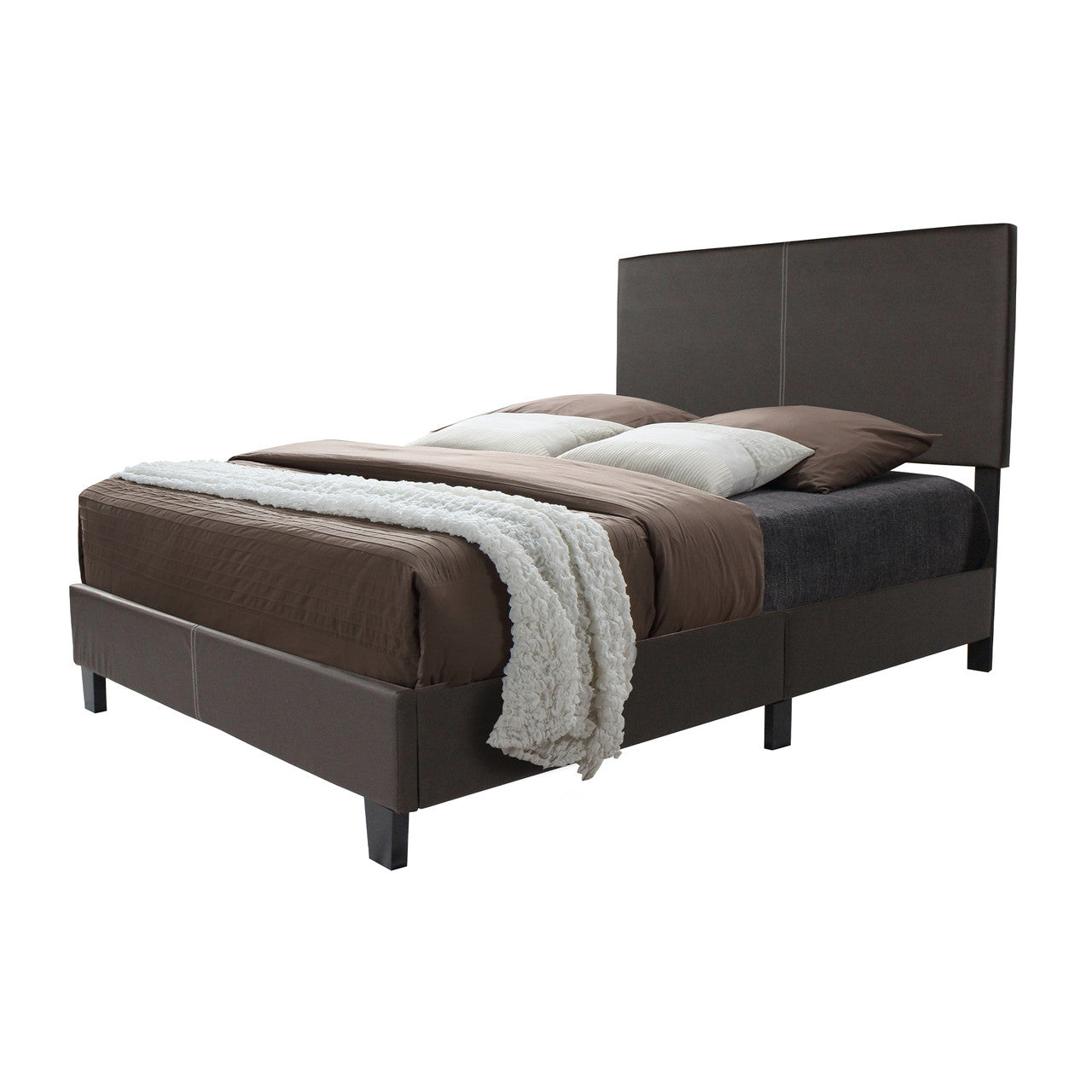 Go Green Woods Nora Faux Leather Upholstered Twin Panel Bed