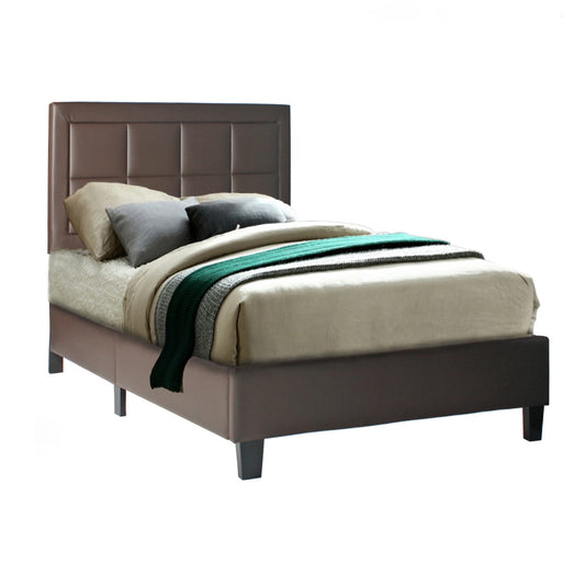 Go Green Woods Elegant Faux Leather Upholstered Panel Bed Twin