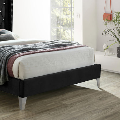 Go Green Woods Alexa Velvet Upholstered Queen Platform Bed