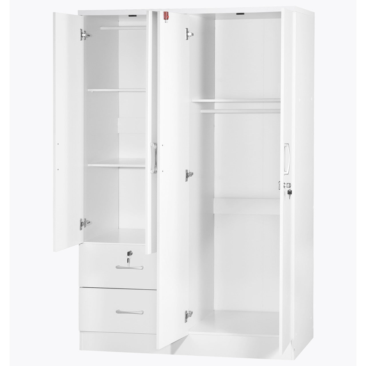 Go Green Woods Luna Modern Wood 4 Doors 2 Drawers Armoire