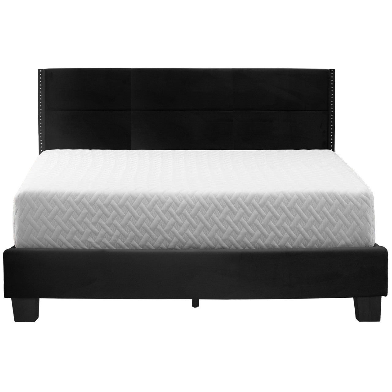Go Green Woods Giulia Velvet Upholstered Full Platform Panel Bed