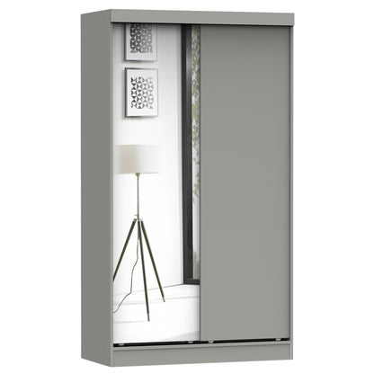 Go Green Woods Mirror Wood Double Sliding Door Wardrobe