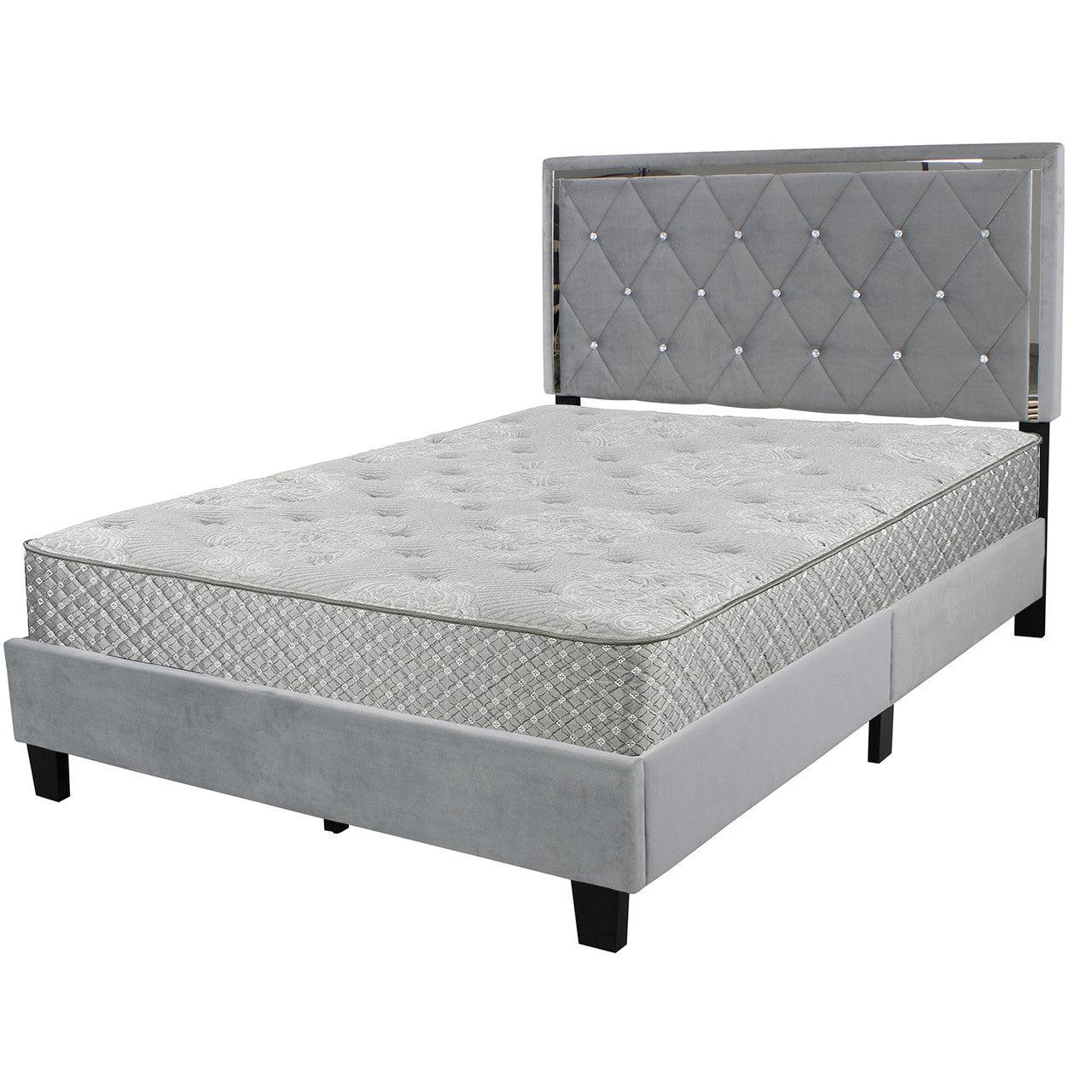 Go Green Woods Monica Velvet Upholstered Full Platform Bed