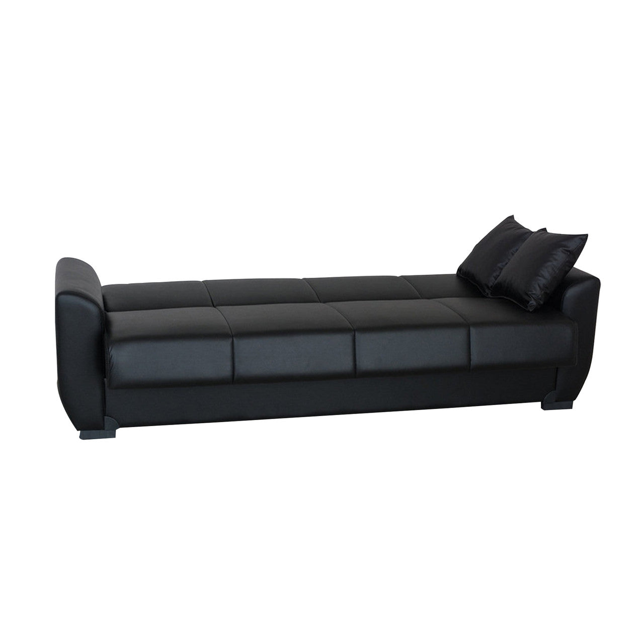 Lola Black PU Leather Sofa Bed