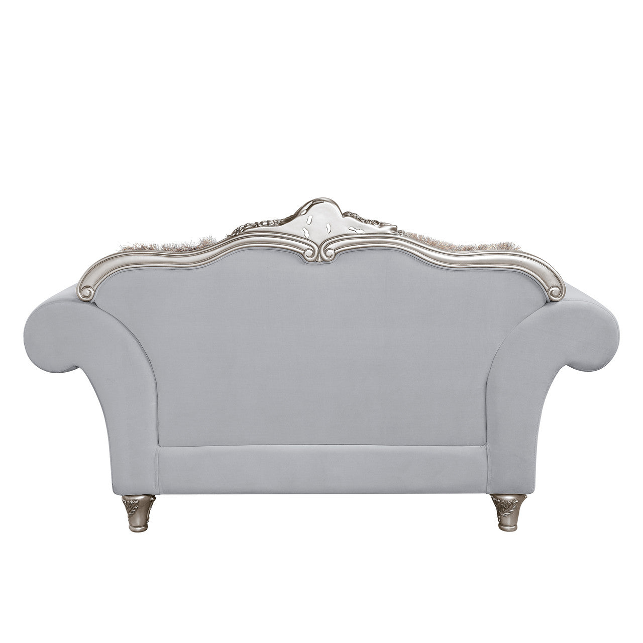 Pelumi Light Gray Linen Loveseat with 5 Pillows