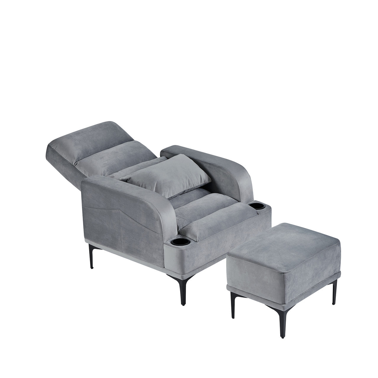 Velvet Comfort Accent Chair & Ottoman