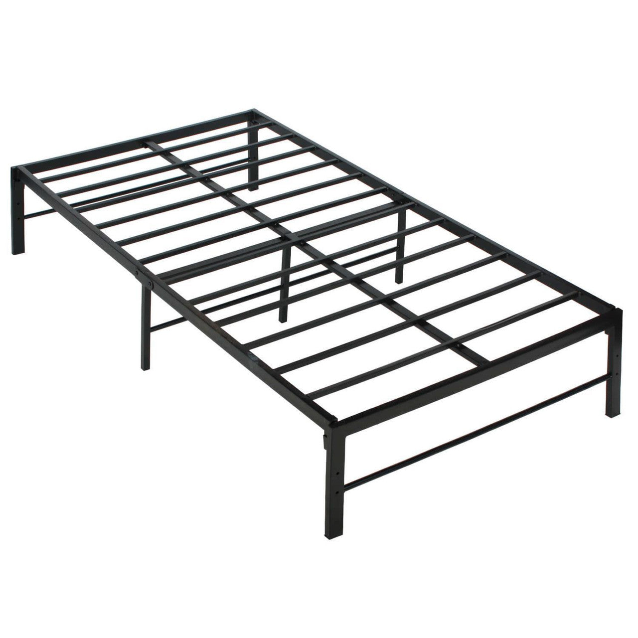 Go Green Woods Lily Foldable Welded Black Metal Platform Bed Frame Twin
