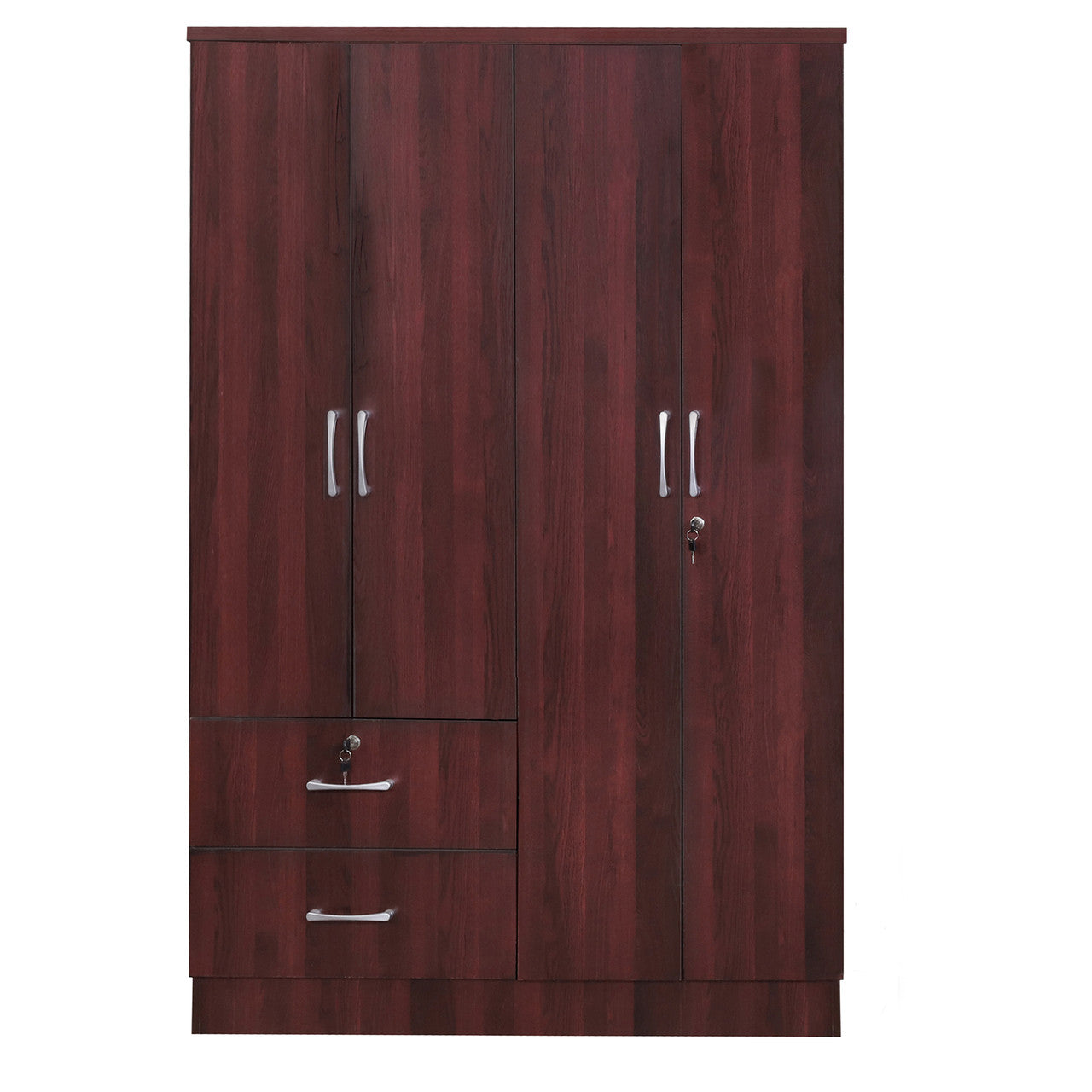 Go Green Woods Luna Modern Wood 4 Doors 2 Drawers Armoire