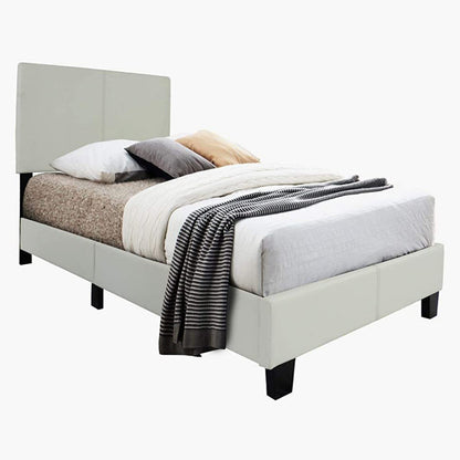 Go Green Woods Nora Faux Leather Upholstered Twin Panel Platform Bed
