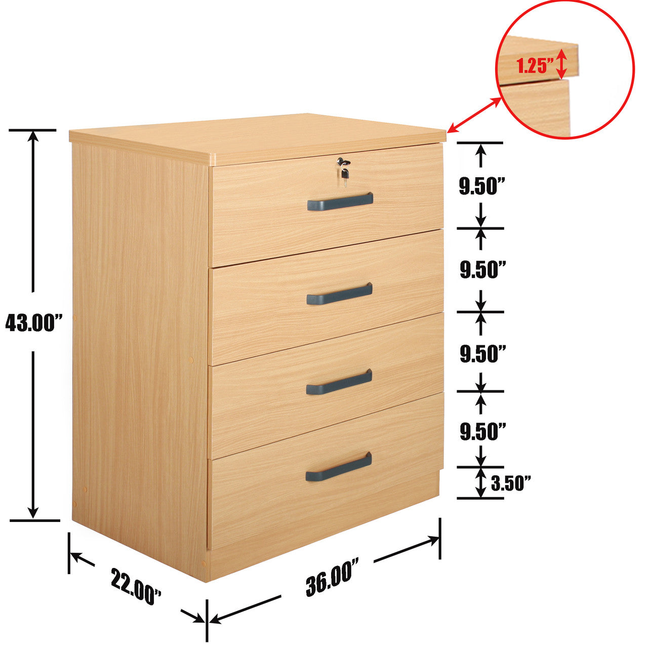 Go Green Woods Liz Super Jumbo 4 Drawer Storage Chest Dresser