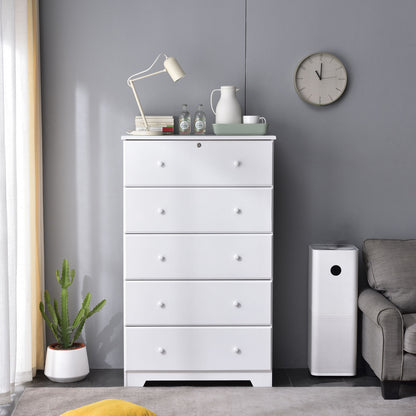 Go Green Woods Isabela Solid Pine Wood 5 Drawer Chest Dresser
