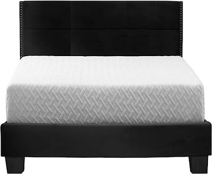 Go Green Woods Giulia Velvet Upholstered Twin Platform Panel Bed