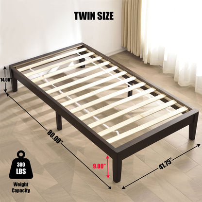 Go Green Woods Stella Solid Pine Wood Twin Platform Bed Frame