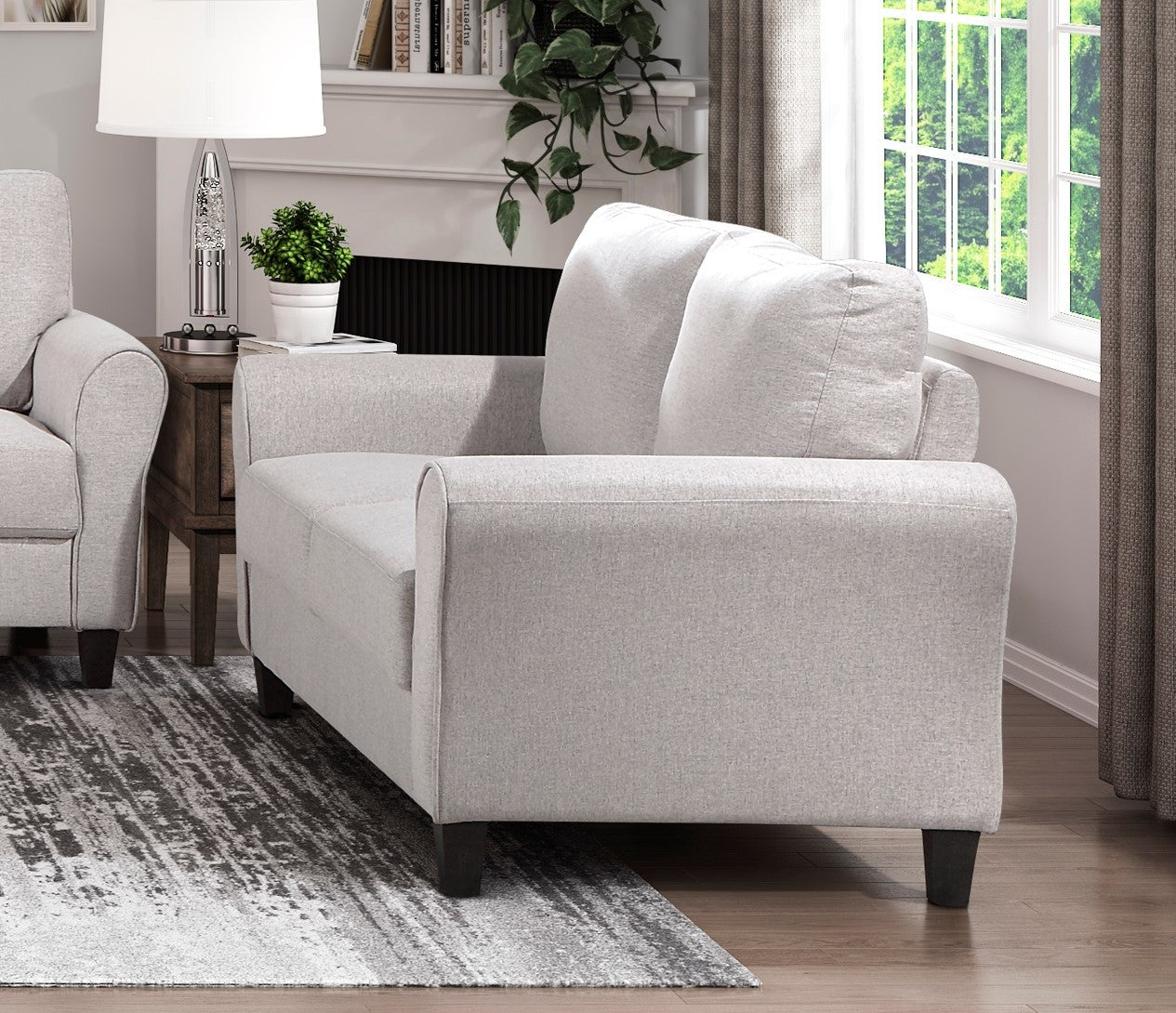 Contemporary Sand Hued Loveseat