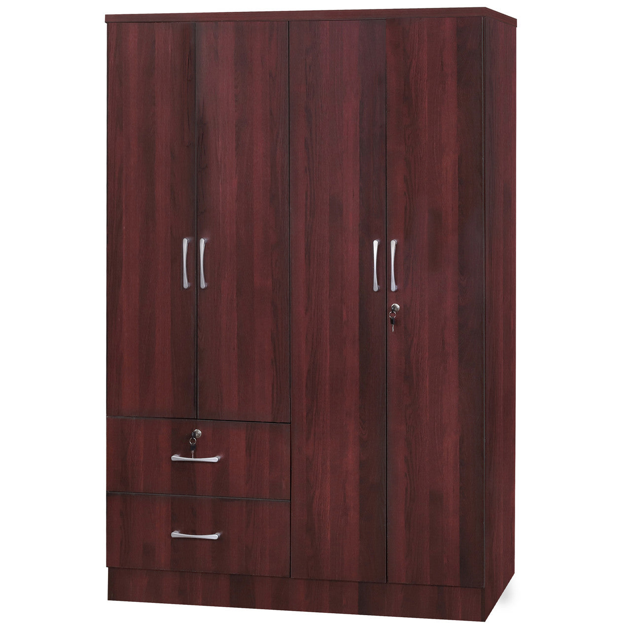 Go Green Woods Luna Modern Wood 4 Doors 2 Drawers Armoire